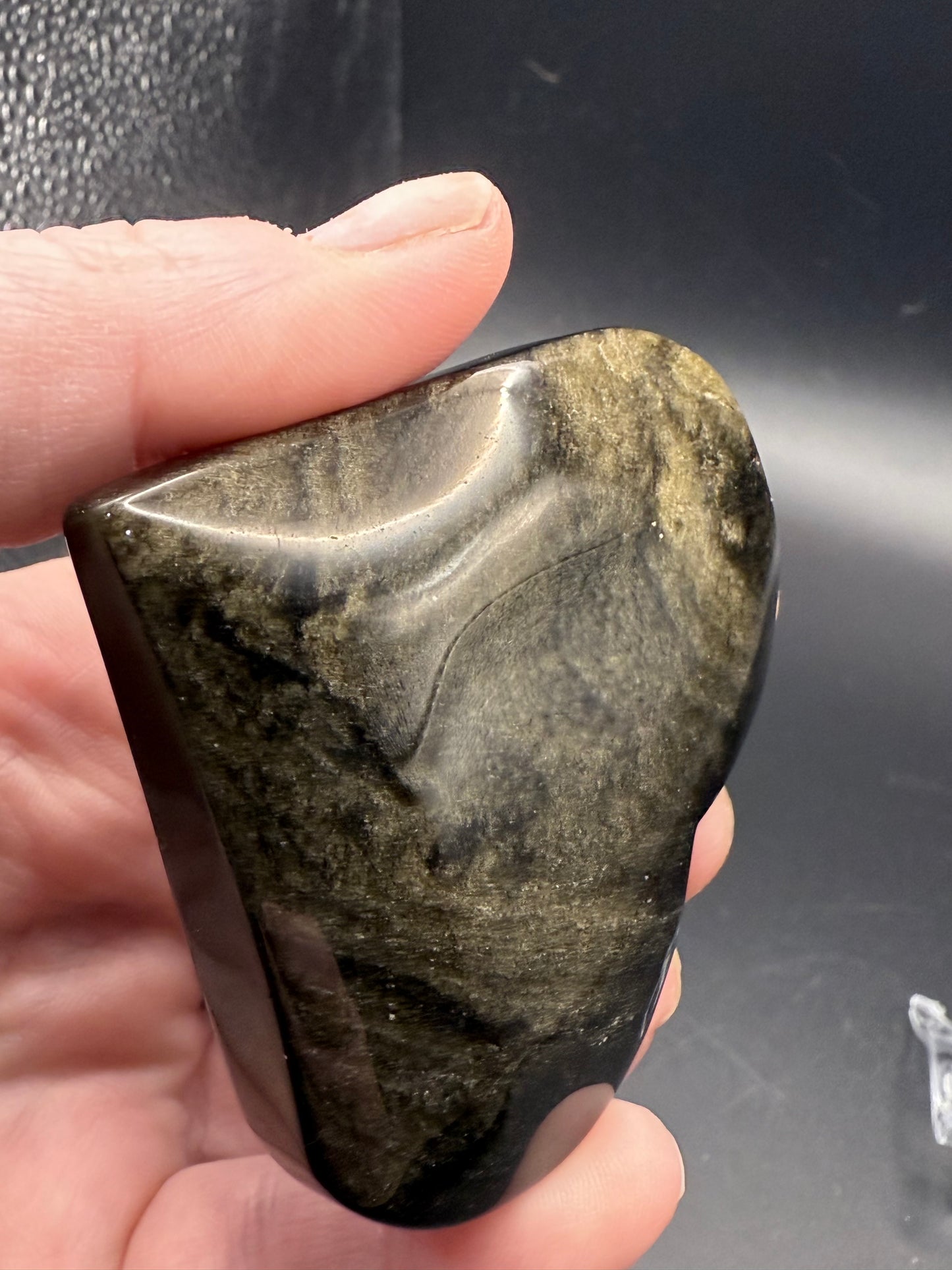 Gold Sheen Obsidian Heart