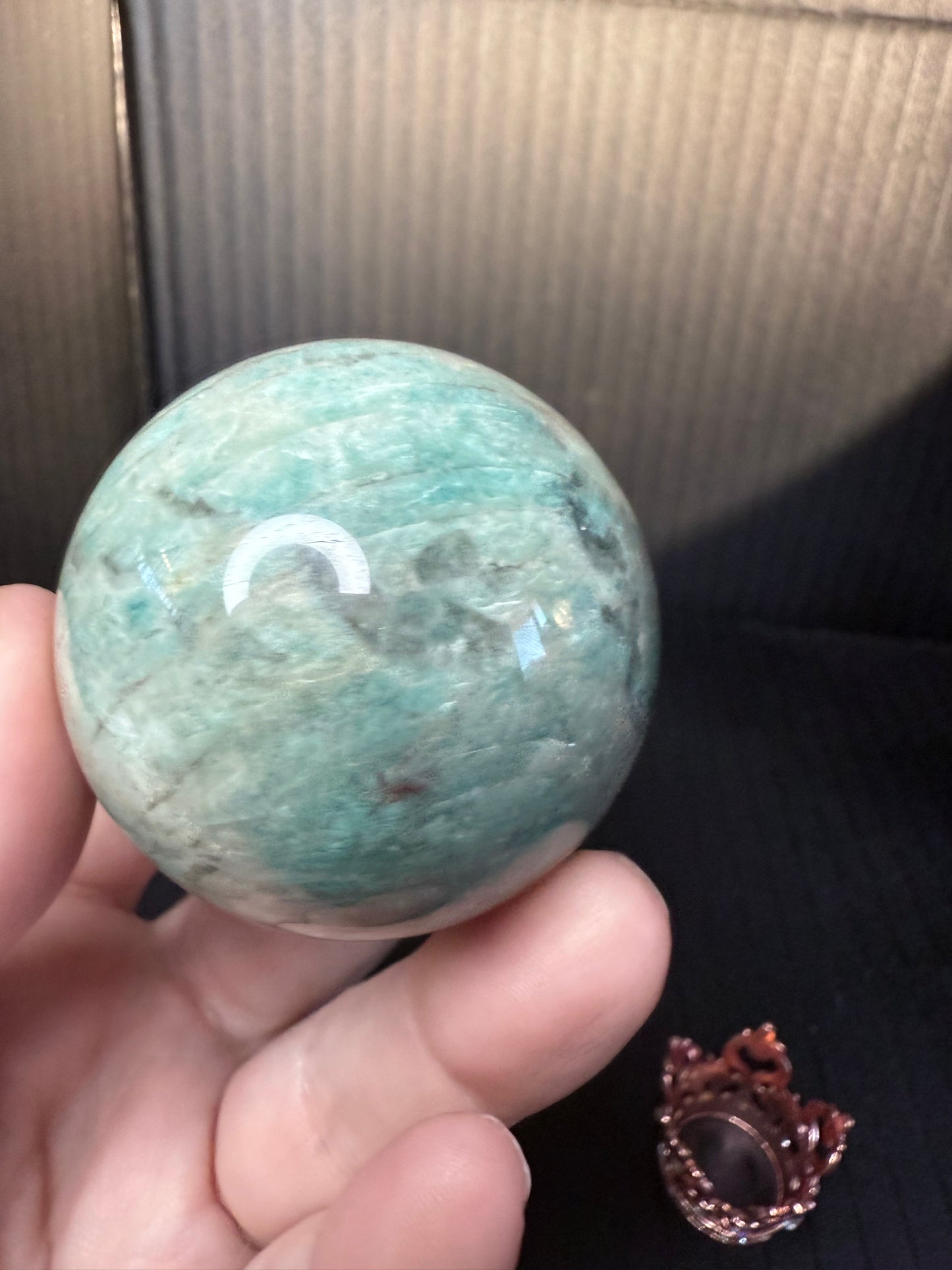 Amazonite with Smokey Quartz Sphere