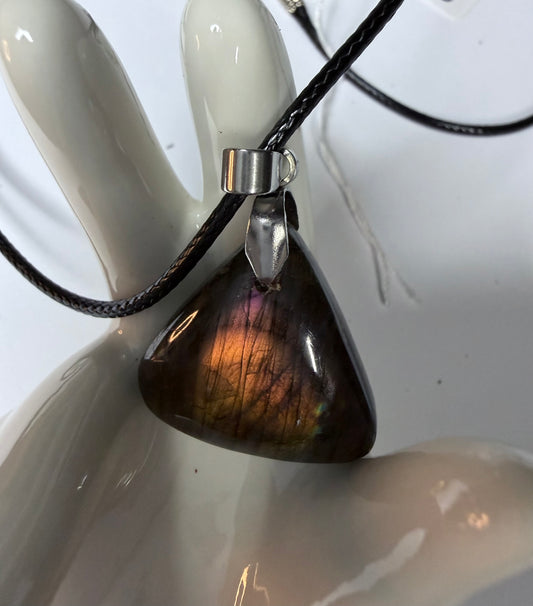 Sunset Flash Labradorite Pendant Necklace