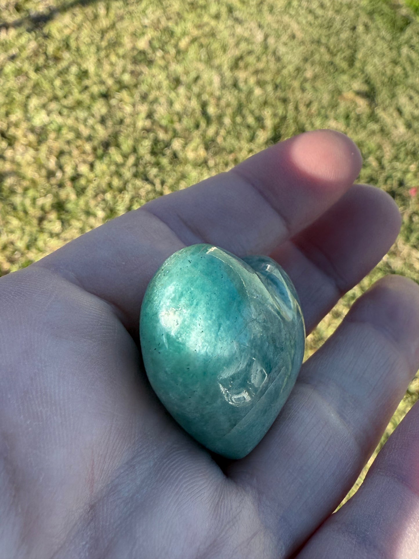 Amazonite Heart ā 4cm (Intuitively Chosen)