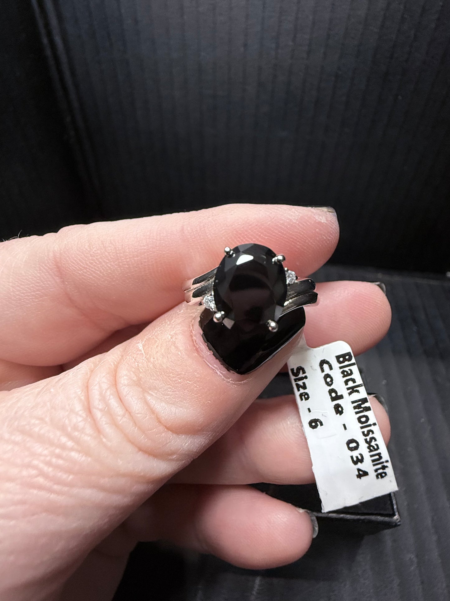 Black Moissonite Diamond Ring