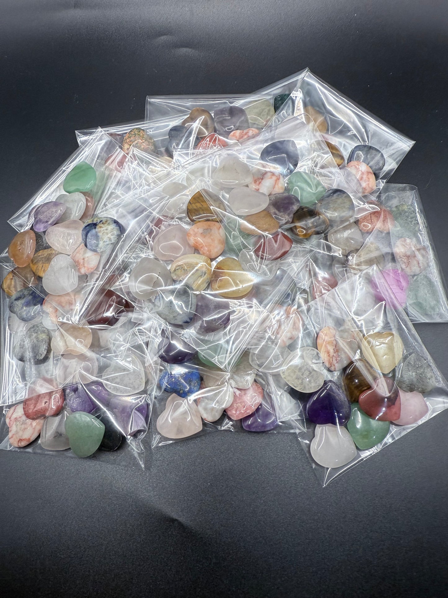 10 Pack Mixed Mini Crystal Hearts