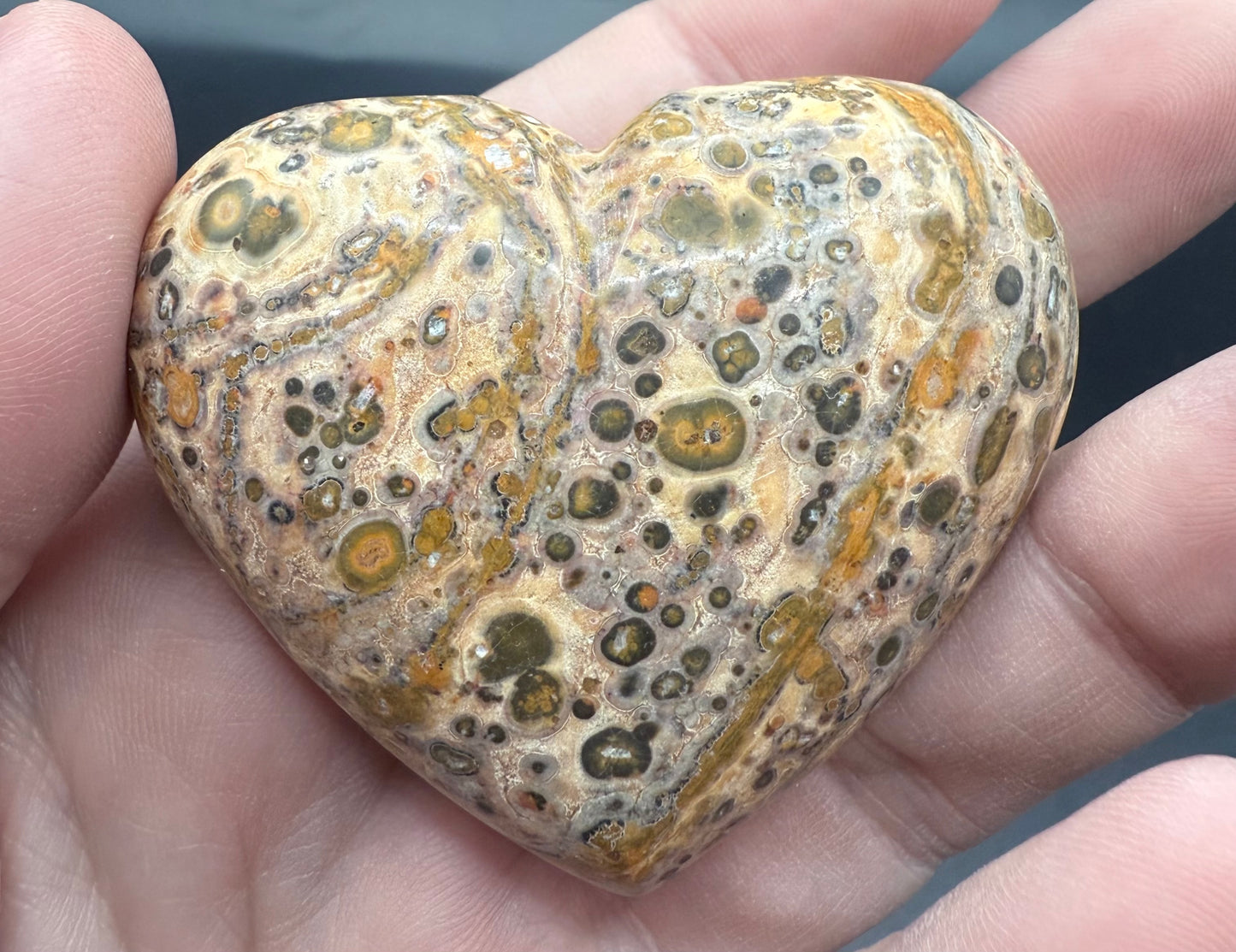 Leopard Skin Jasper Heart – 5.7cm B - Crystal wonderland By Lisa
