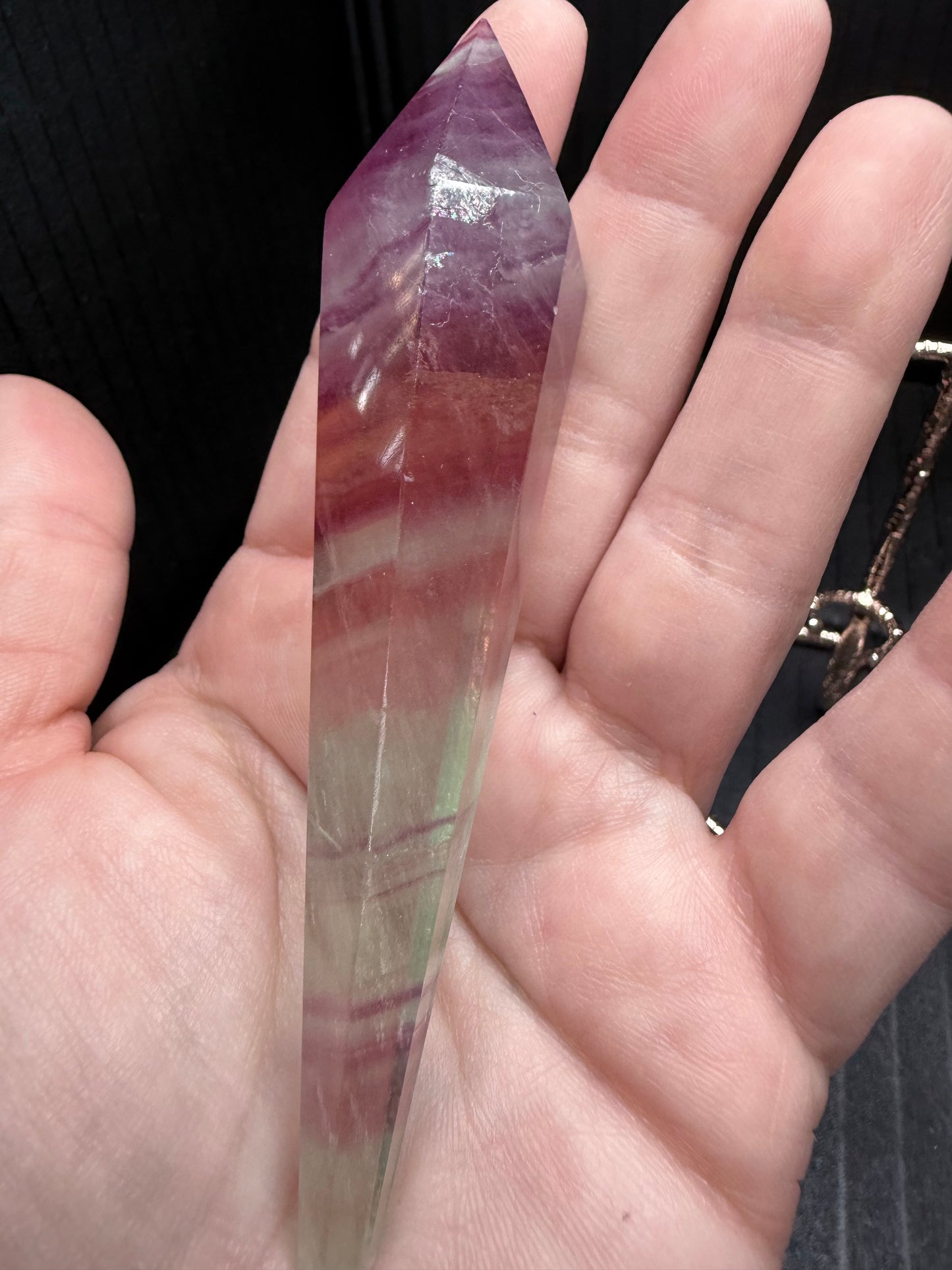 Candy Fluorite wand on stand