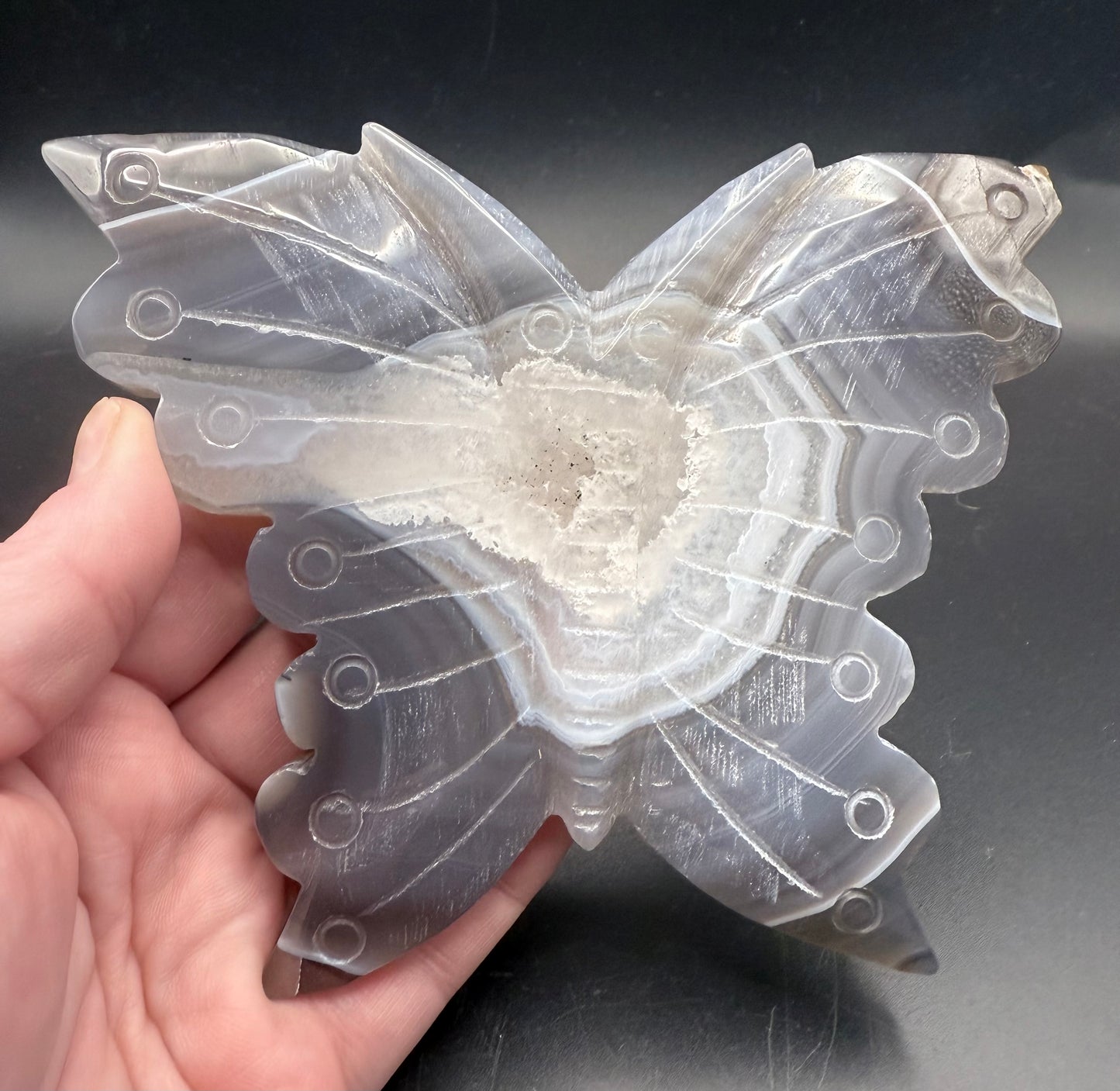 Large Agate Butterfly with Druzy