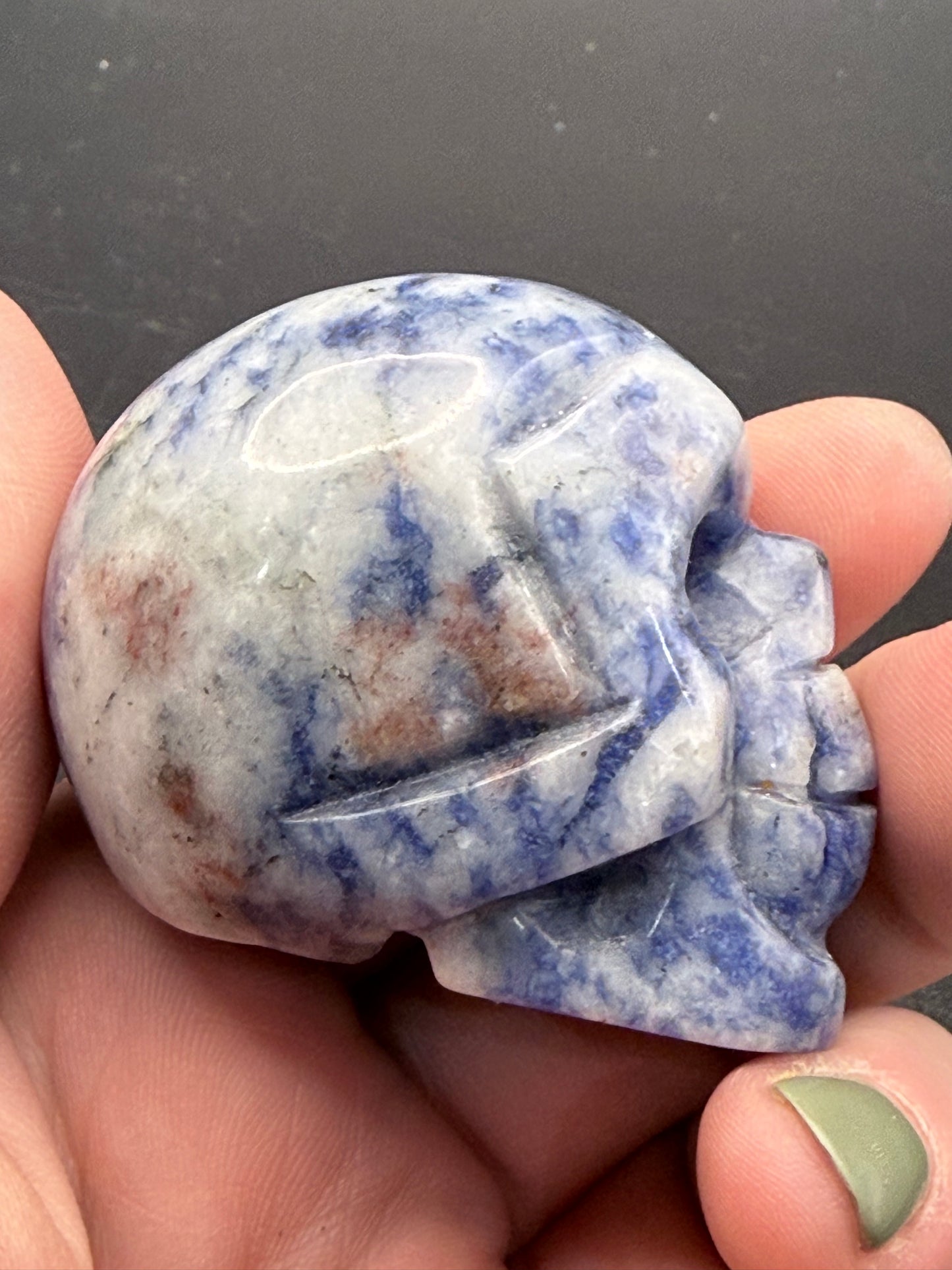 Chinese Sodalite Skull Carving β 5 Γ 4cm