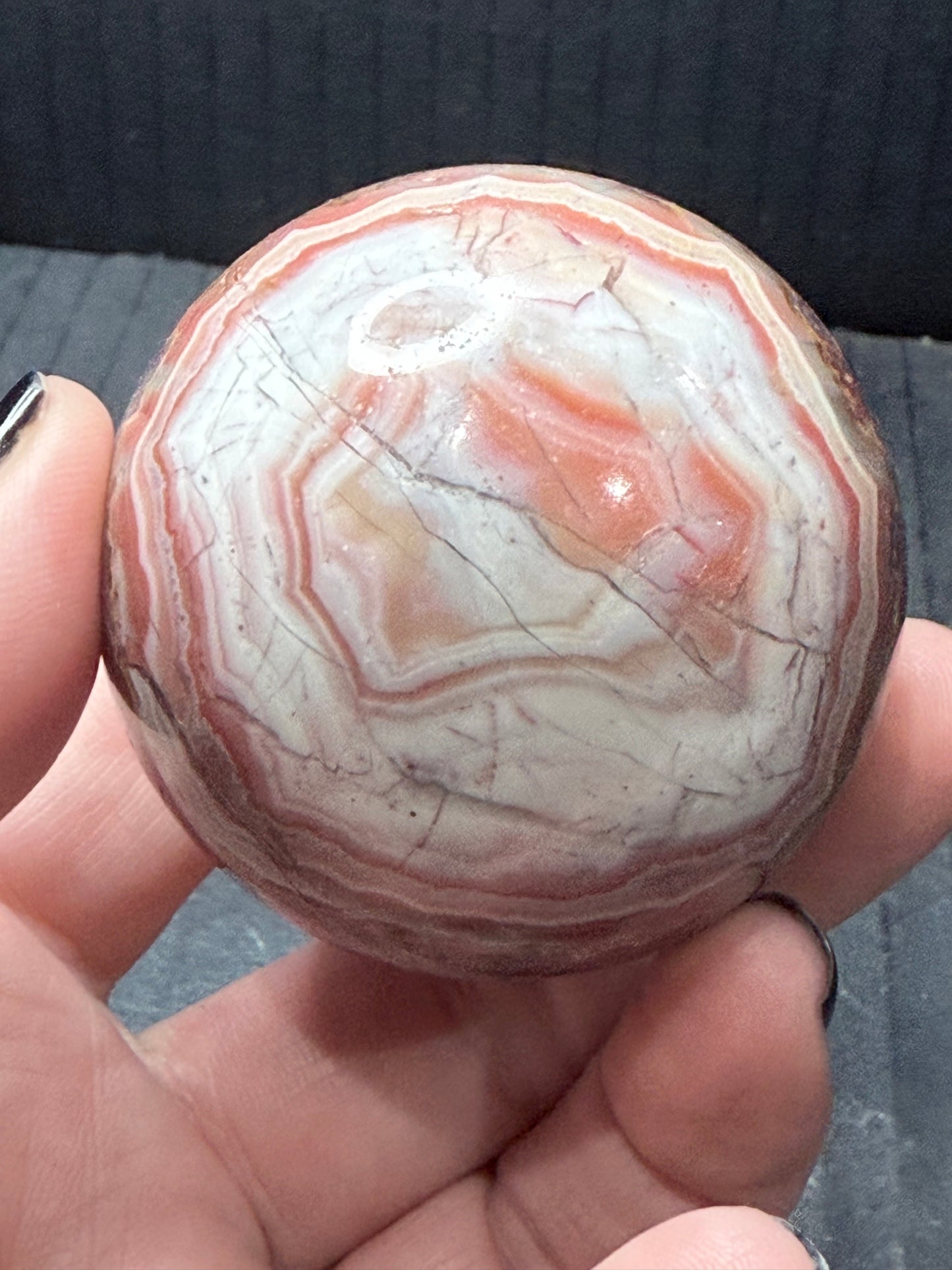 Amethyst with Crazy Lace Agate Sphere 5.3cm