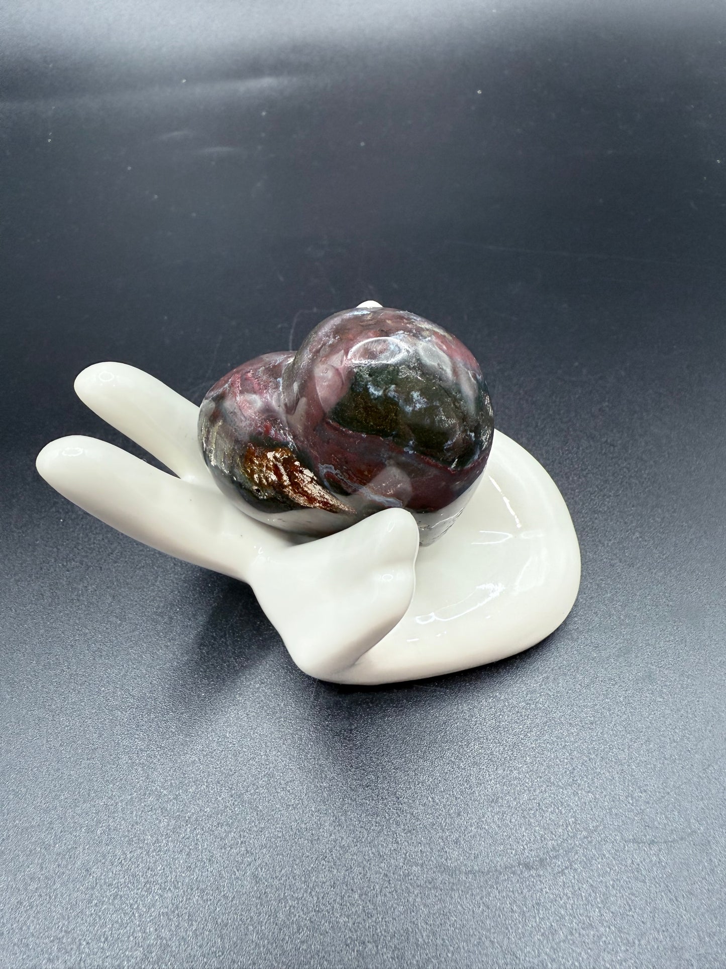 Ocean Jasper Heart ā 5cm
