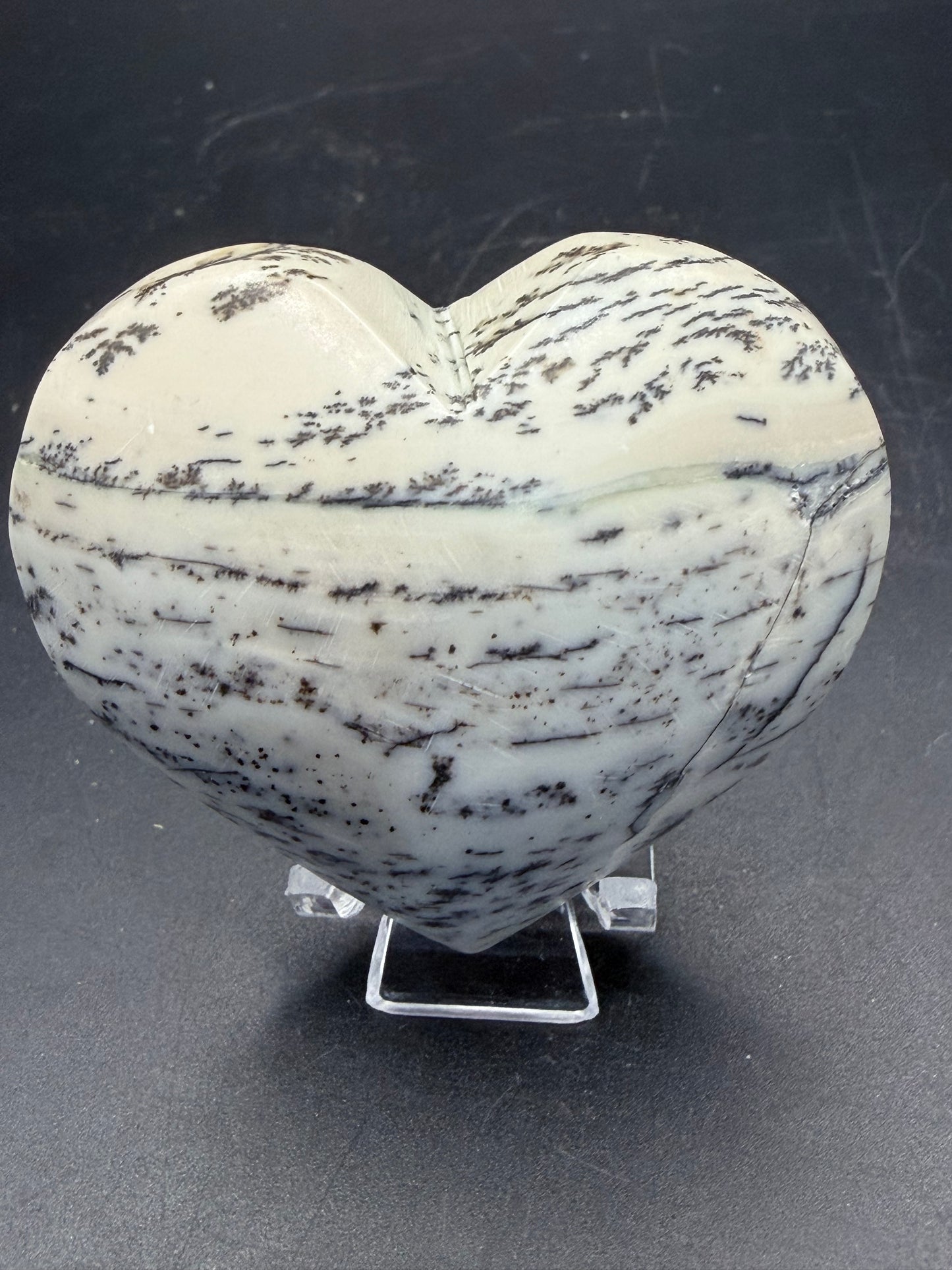Dendritic Jasper Heart – Grounding & Growth 6cm