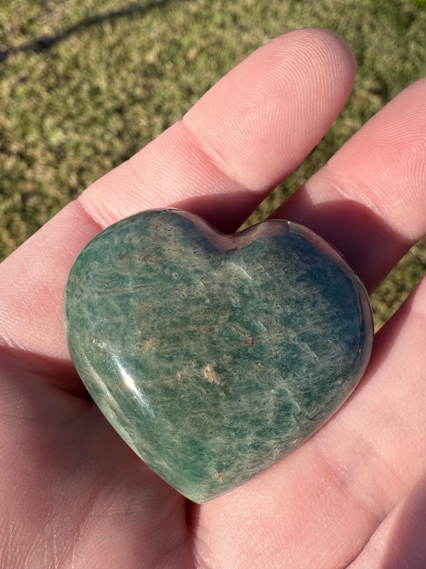 Amazonite Heart ā 4cm (Intuitively Chosen)