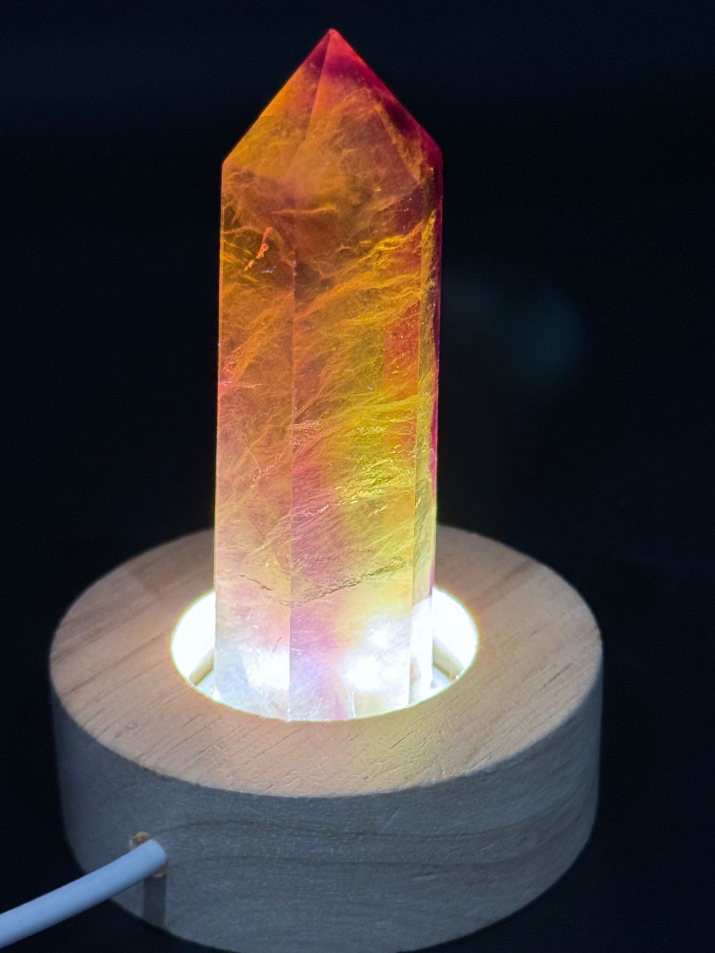 Yellow and Purple Fluorite Tower