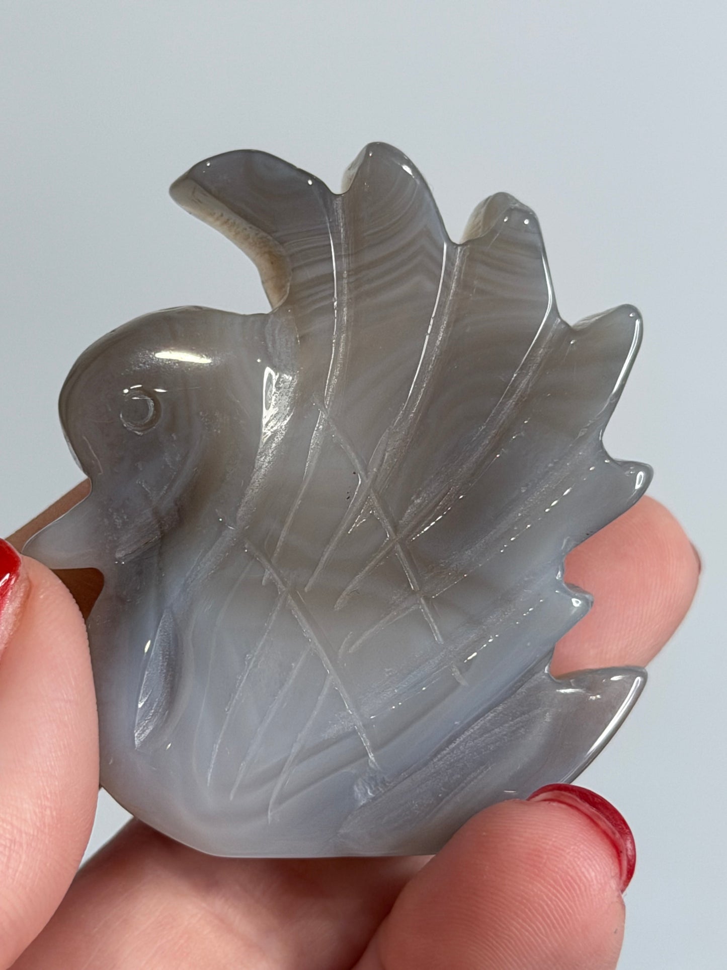 Druzy Agate Swan Carving – Self Standing (5.5 cm)