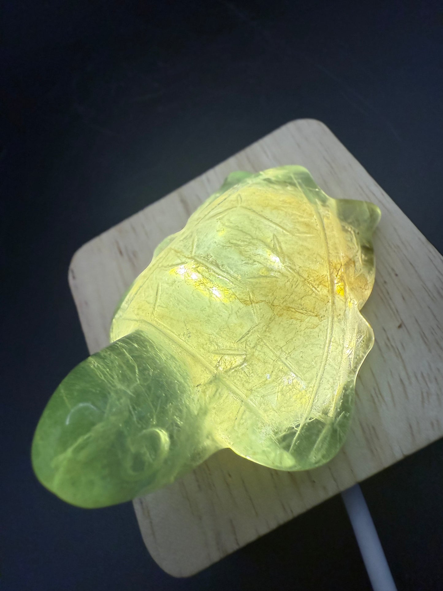 Fluorite Turtle Carving with Dendritic Inclusions