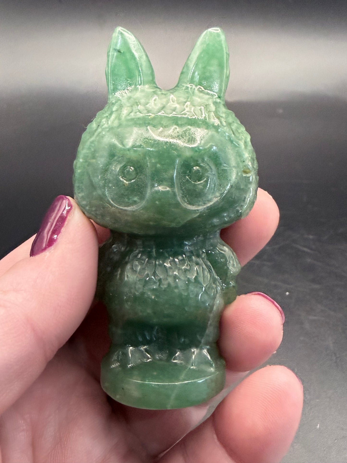 Green Aventurine Labubu Carving ā 8 cm
