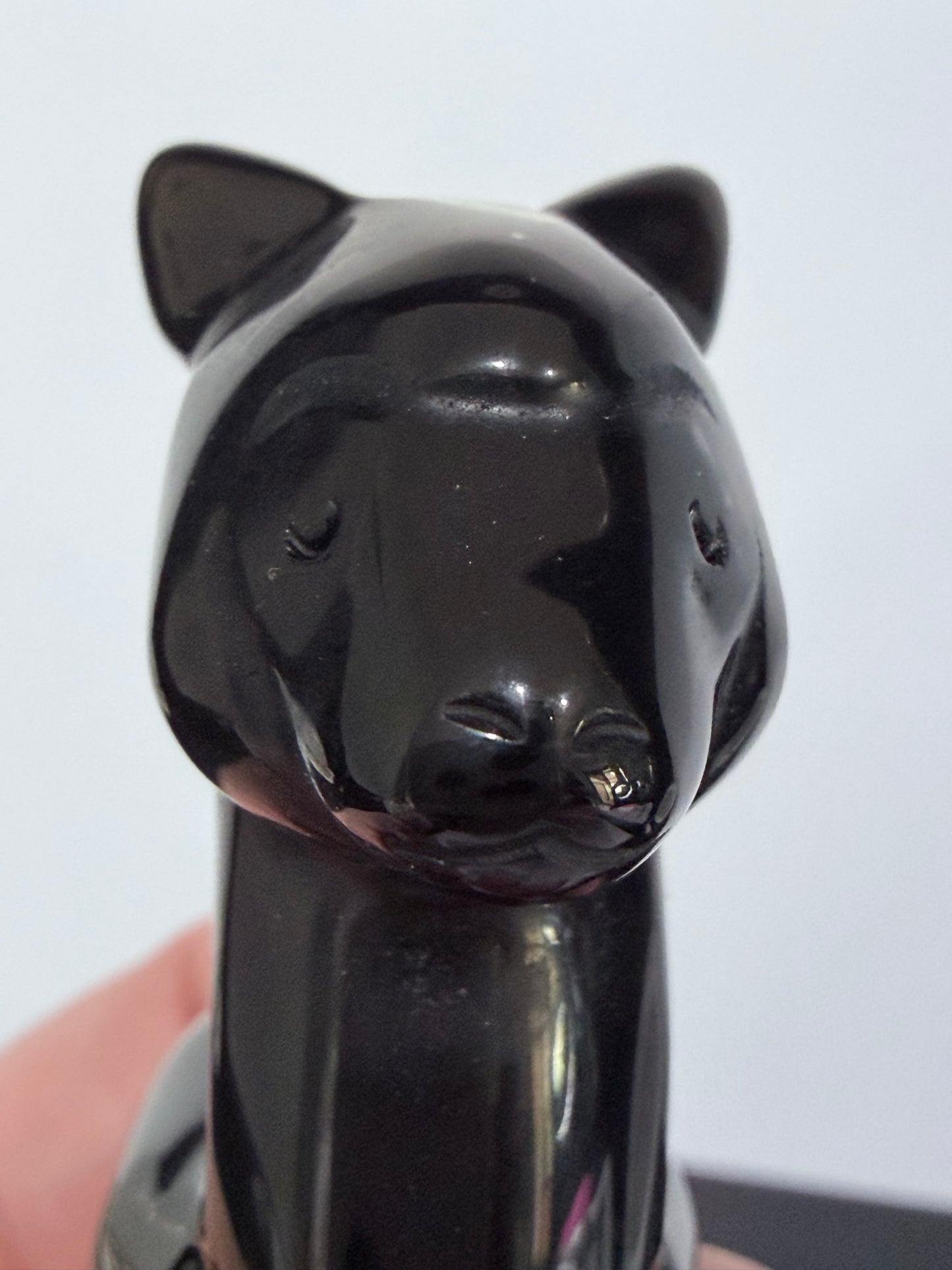 Black Obsidian Llama Carving – 8cm
