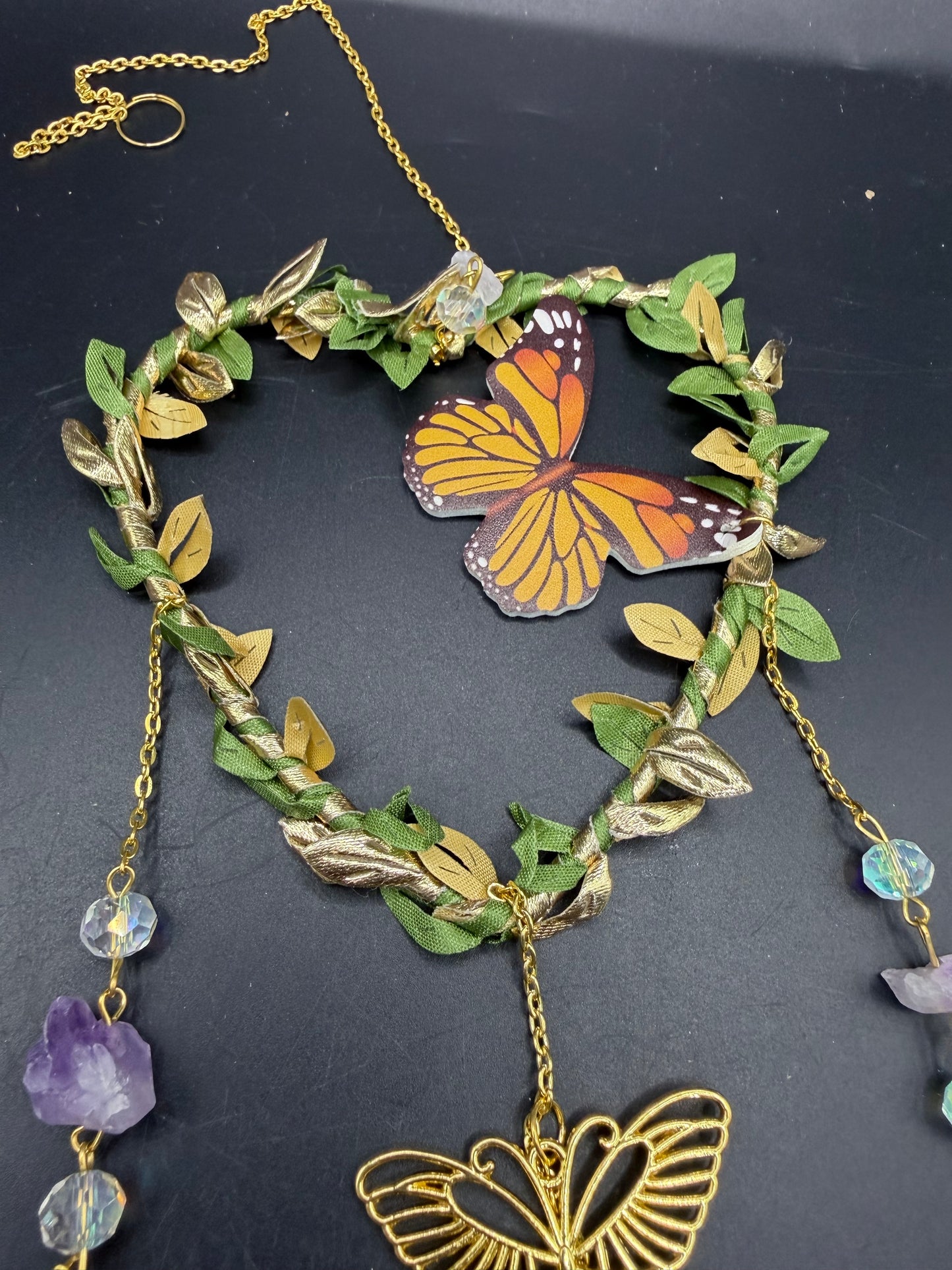 Butterfly Heart Suncatcher – 40cm (with chain)