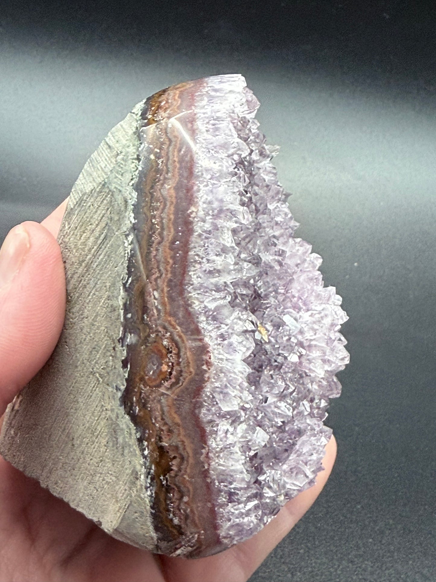 Rainbow Amethyst with Rare Pineapple Cluster ā 526g / 9cm