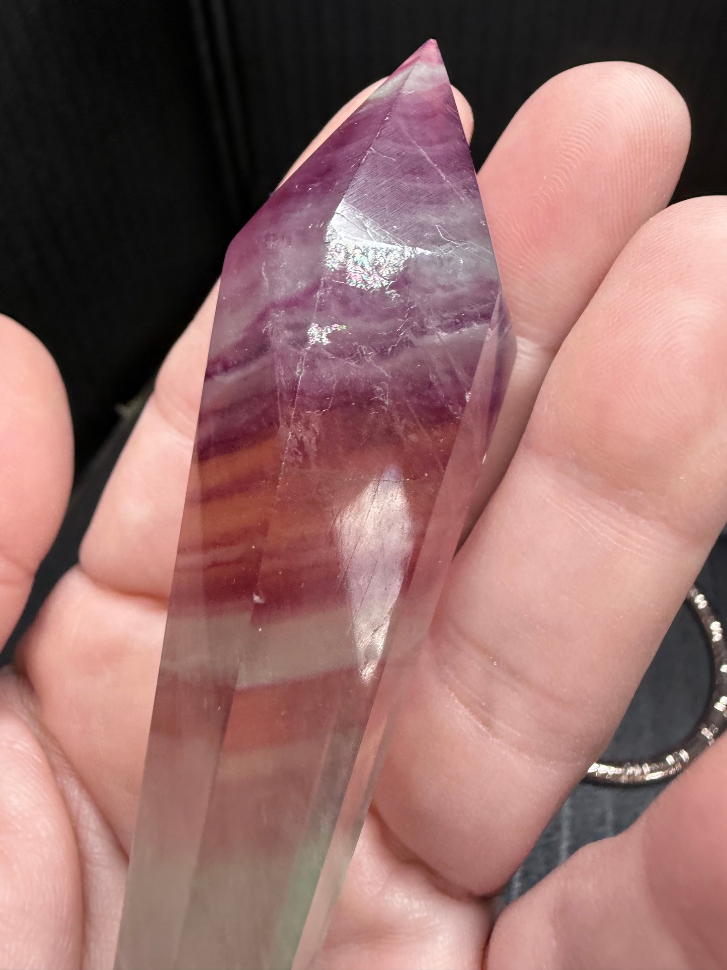 Candy Fluorite wand on stand