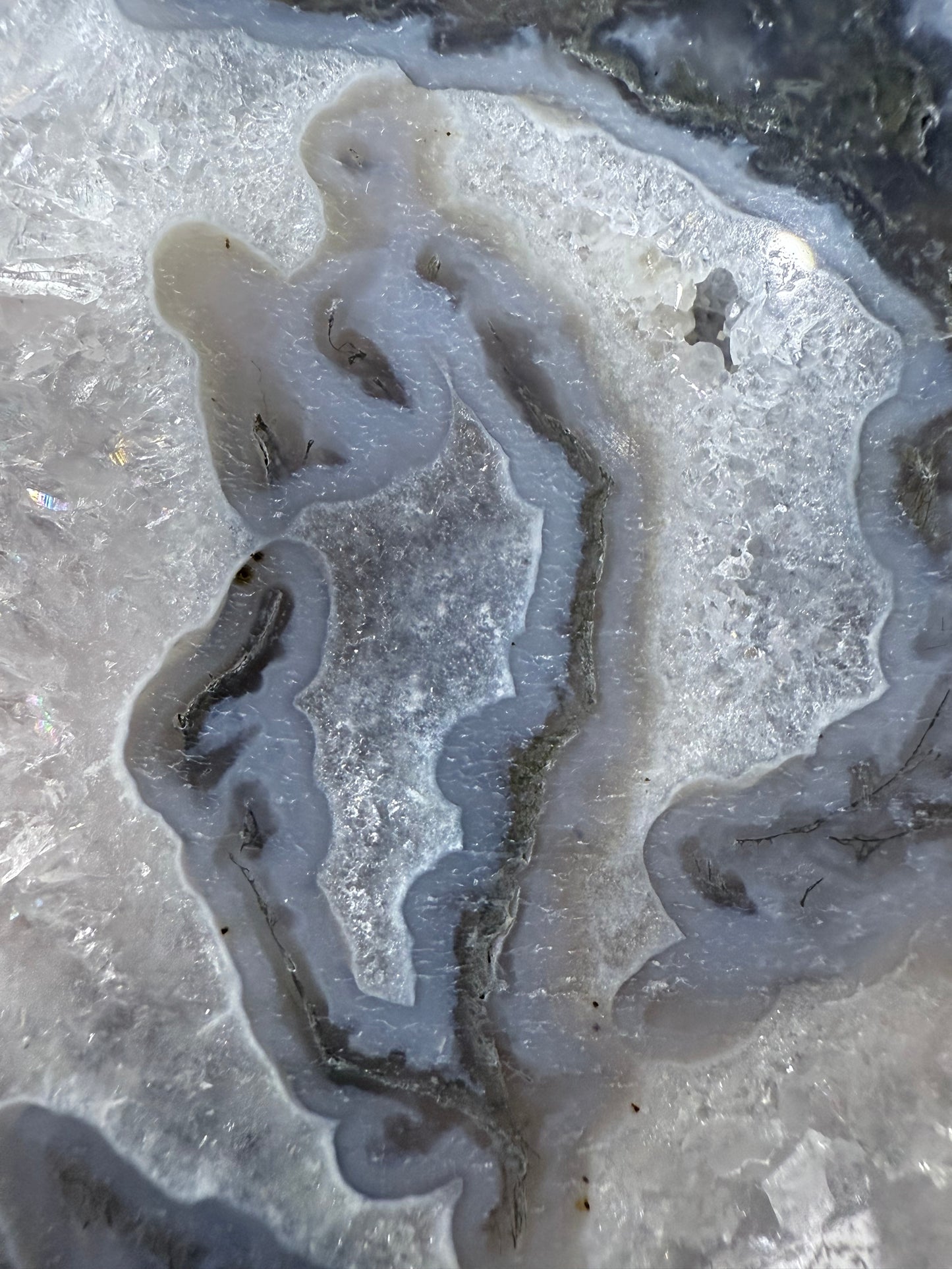 Moss Agate Slab on stand