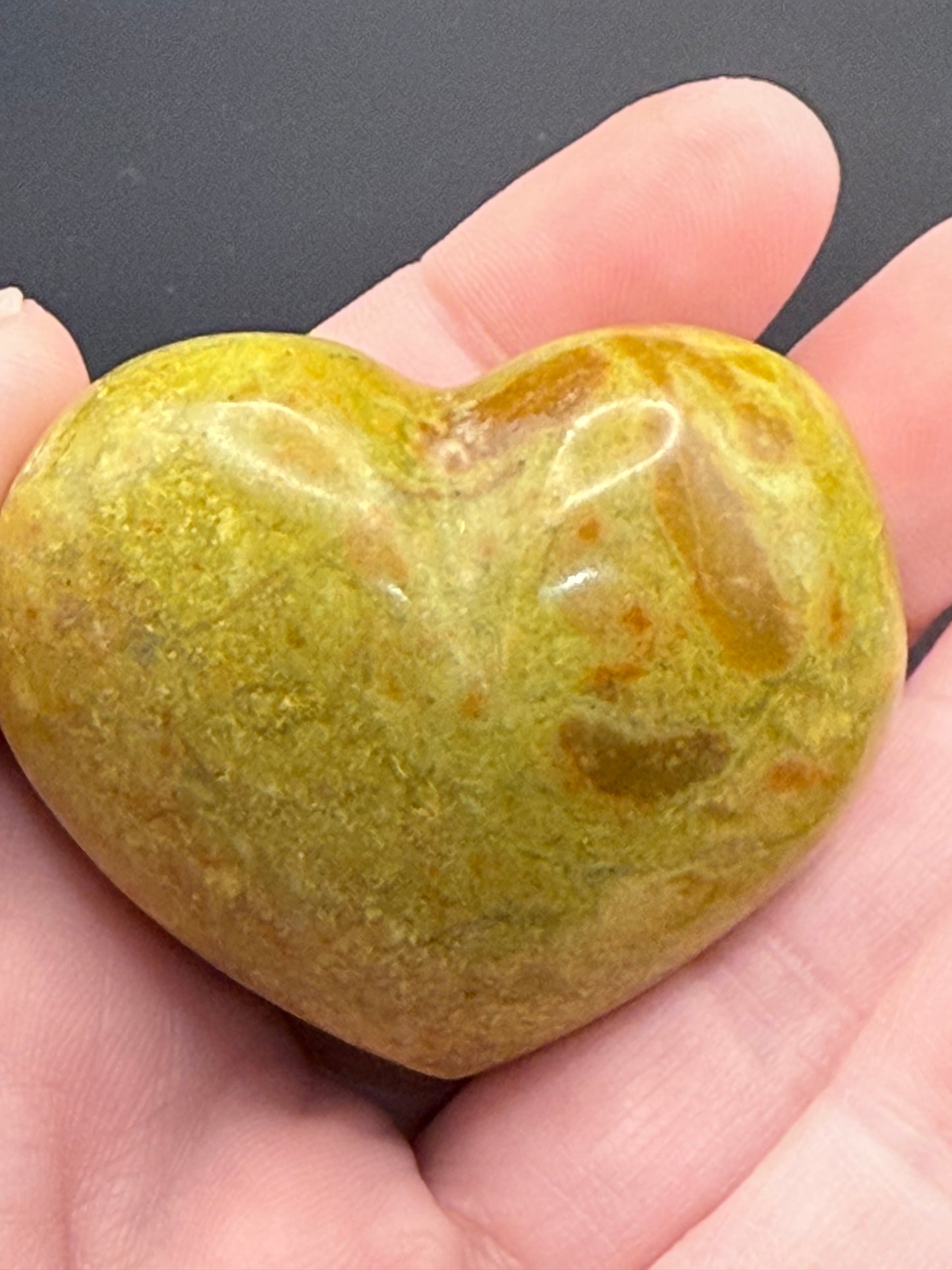 Green opal Puffy Heart