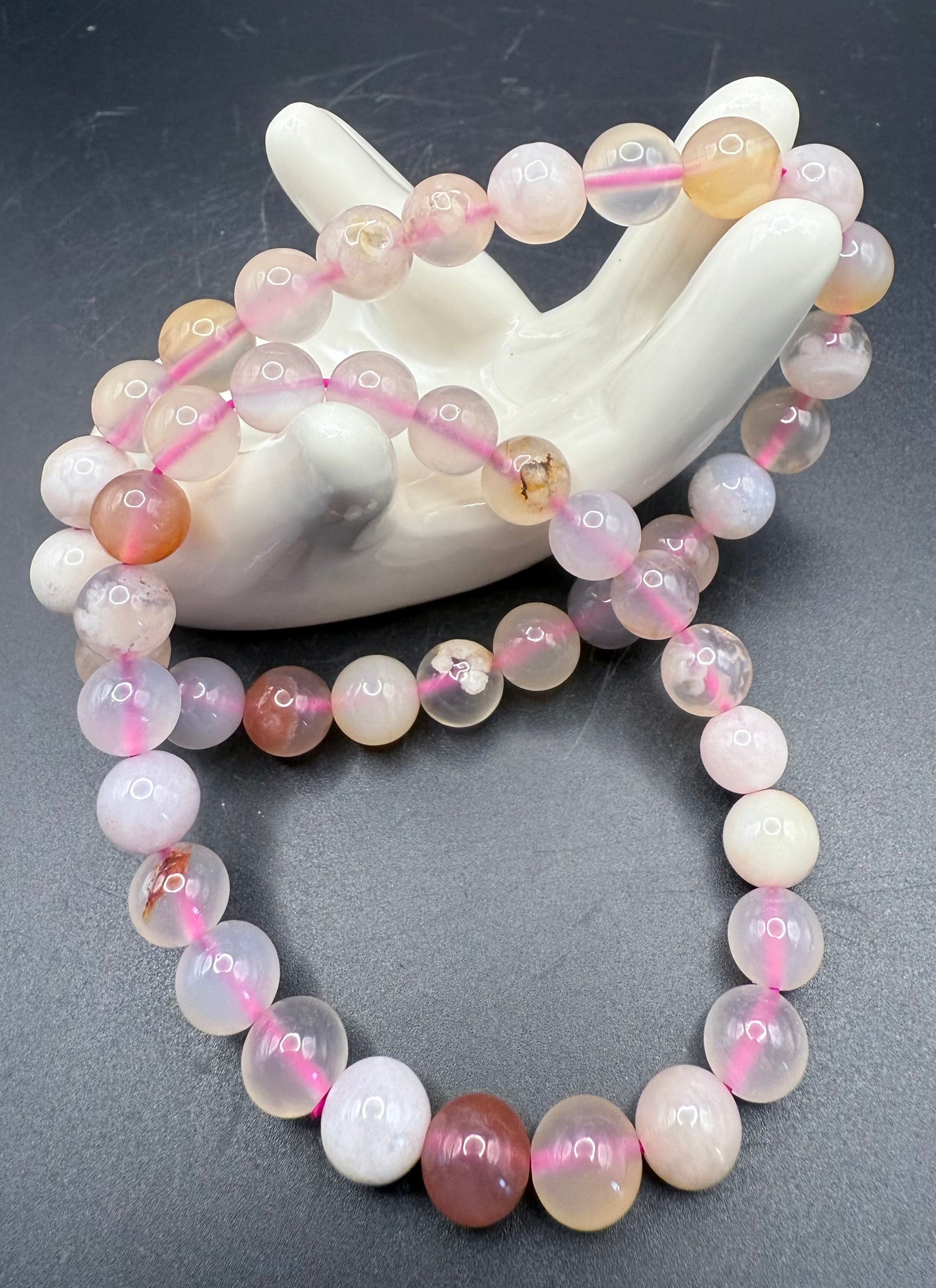 Flower Agate 8mm Bracelet