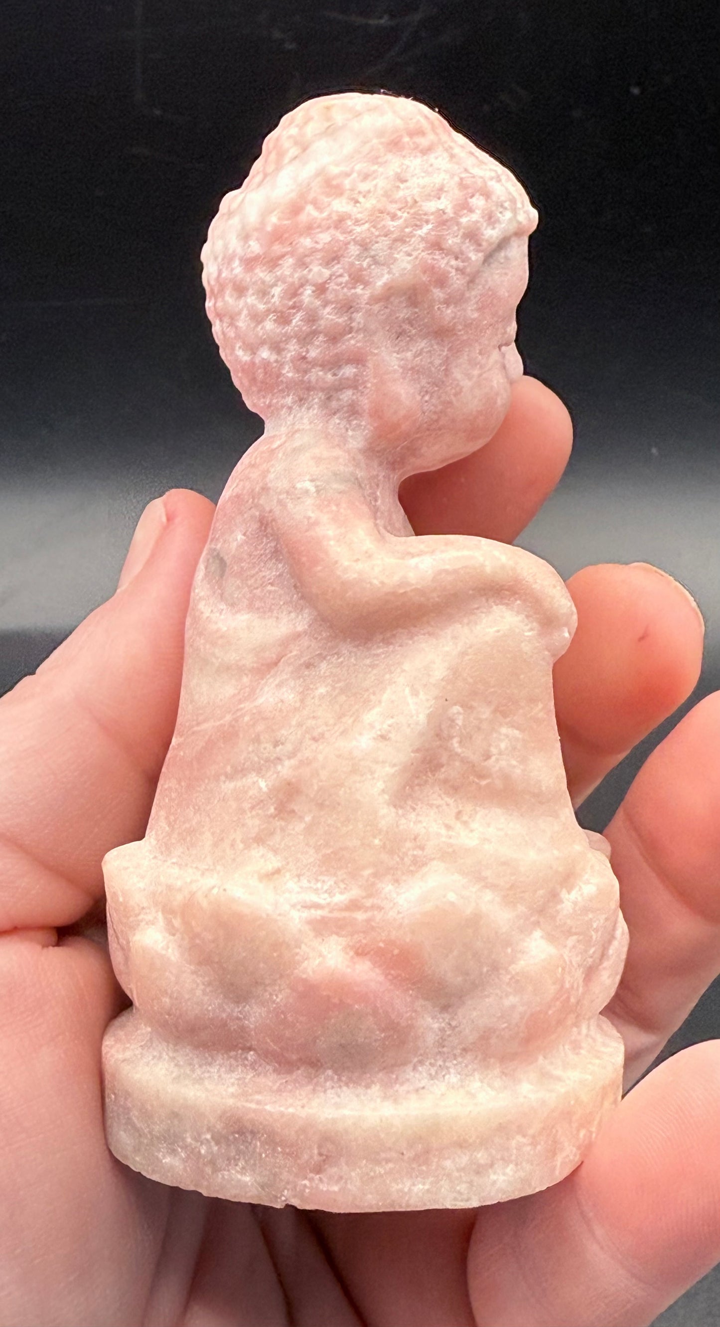 Pink Opal Baby Buddha Carving