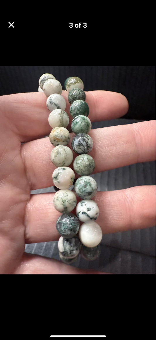 Moss Agate 8MM Bracelet