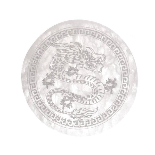 Extra Dragon Selenite Circular Plate - Purification