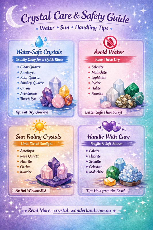 Crystal Care & Safety Guide (Water, Sun & Handling)