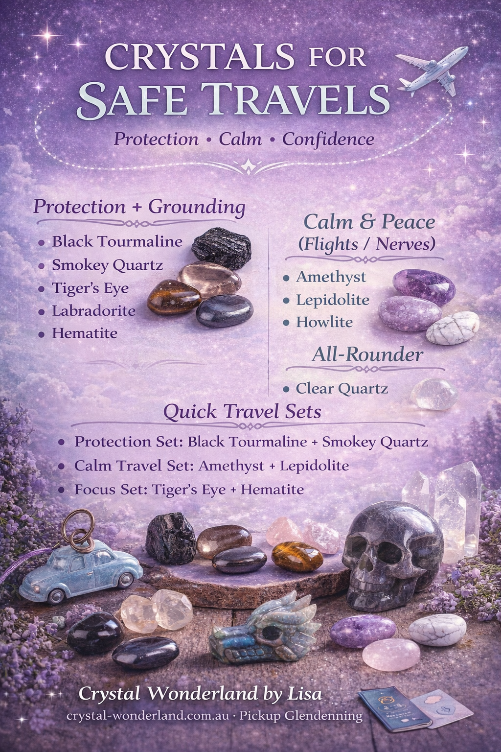 Crystals for Safe Travels (Protection, Calm & Confidence)