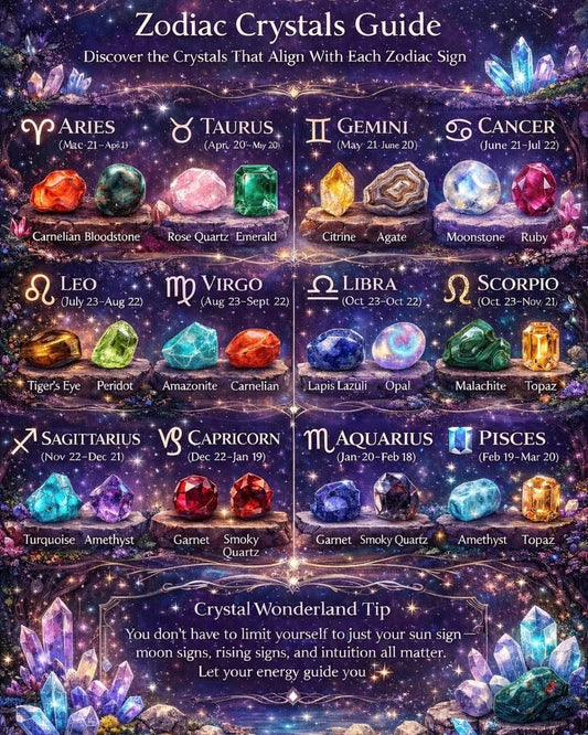 ✨  Zodiac Crystals Guide  Discover the Crystals That Align With Each Zodiac Sign