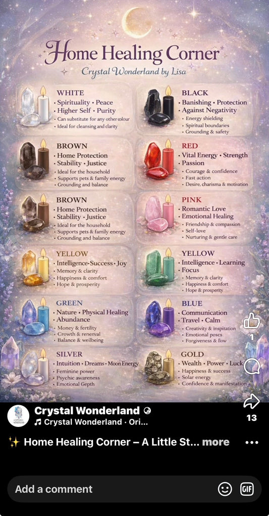 Crystal + Candle Matching Colour Chart