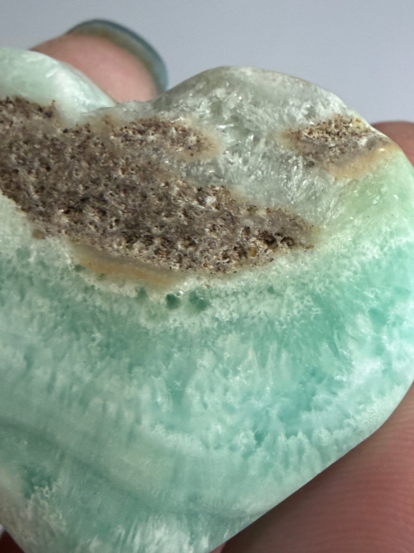 Blue Aragonite Heart – Small| Self Standing D - 4cm