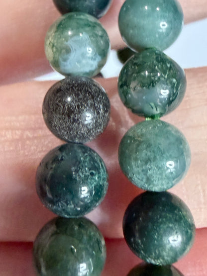 6mm Moss Agate Bracelet – Growth • Balance • New Beginnings