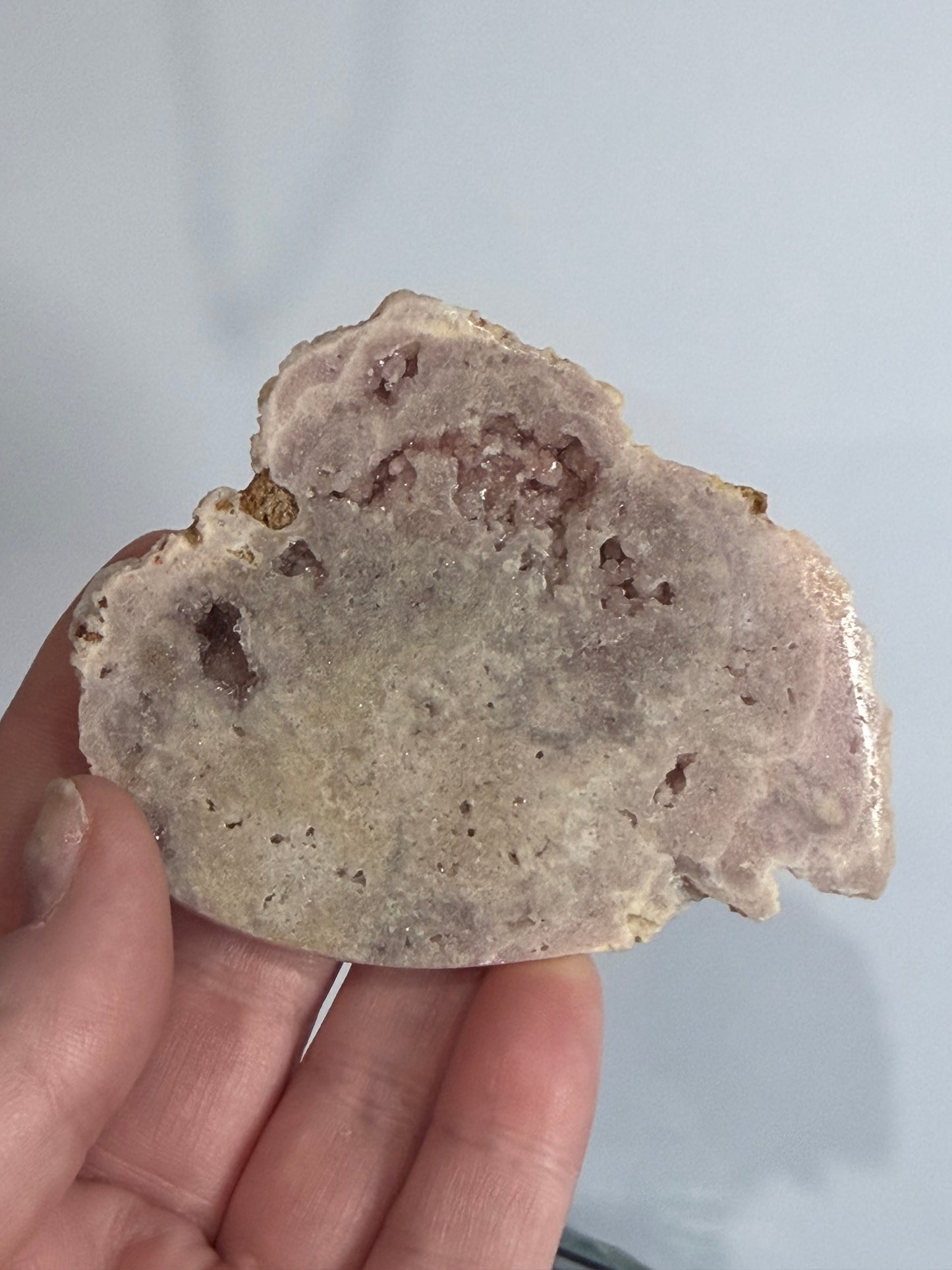 Pink Amethyst Druzy Slice with Stand – 8.2cm
