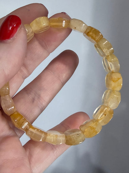 Faceted Honey Calcite Bracelet – Golden Confidence & Motivation Crystal | Solar Plexus Energy