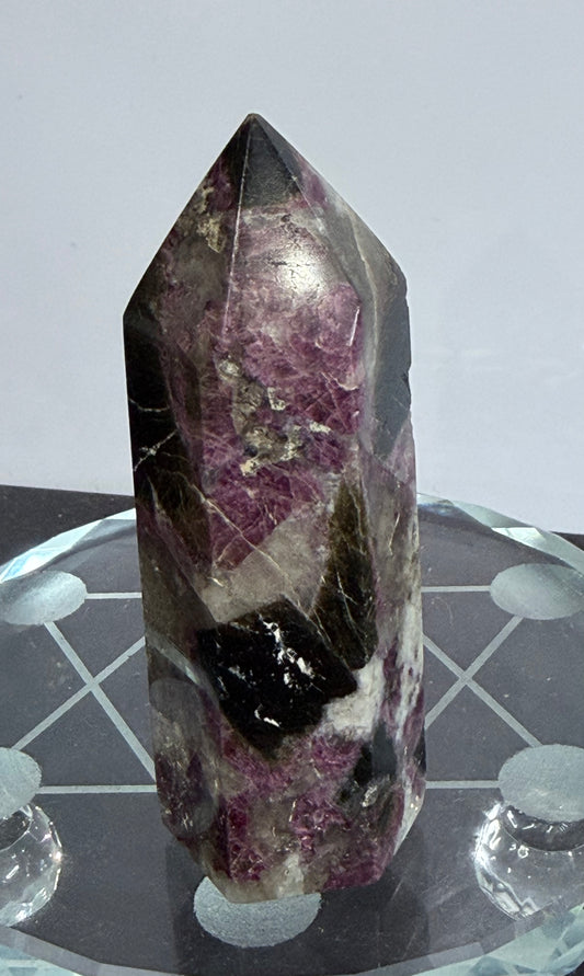 Pink Tourmaline in Quartz Crystal Tower – 9.2cm | 155g D