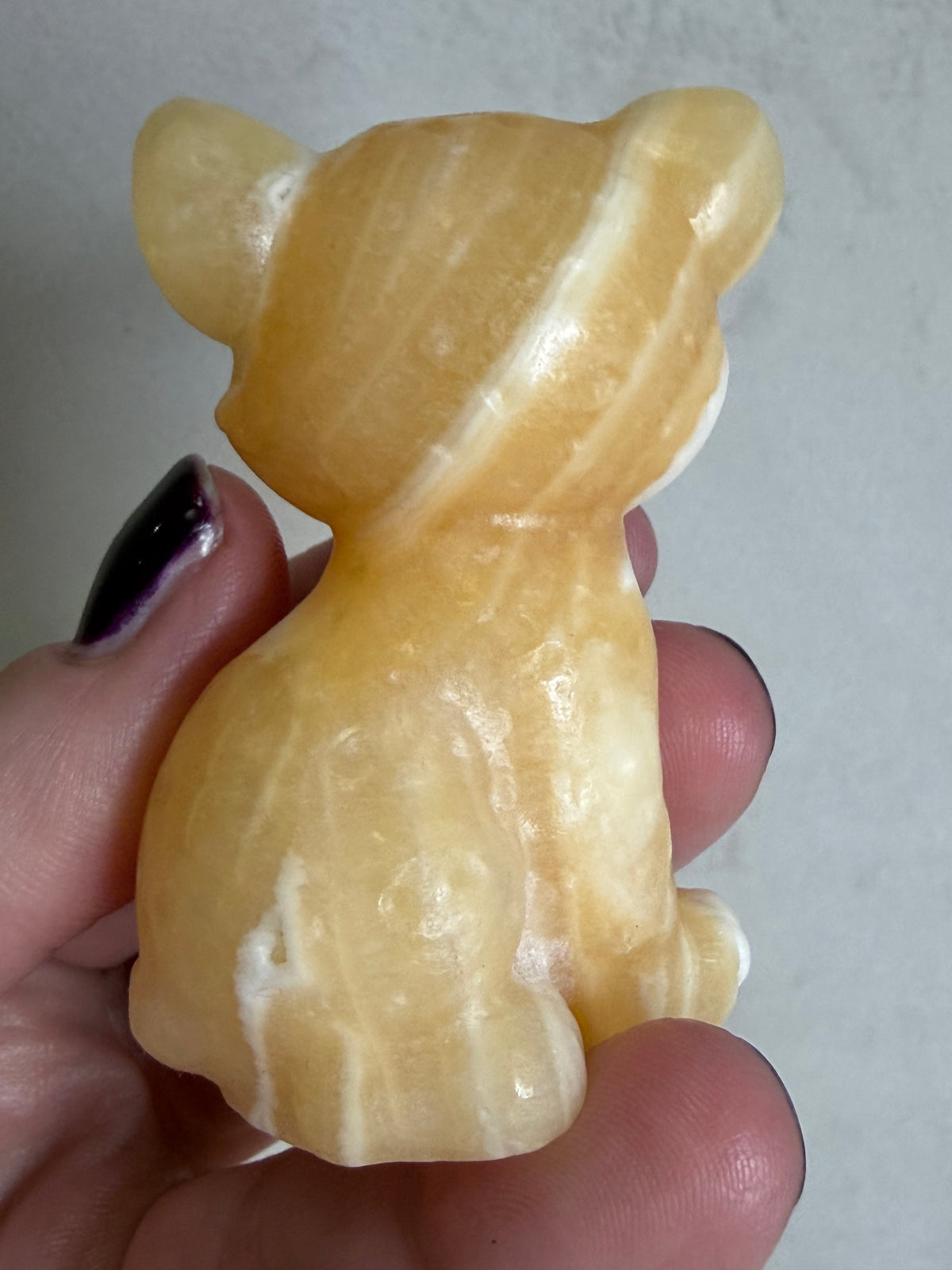 Orange Calcite Leopard Cub Carving – 6.2cm