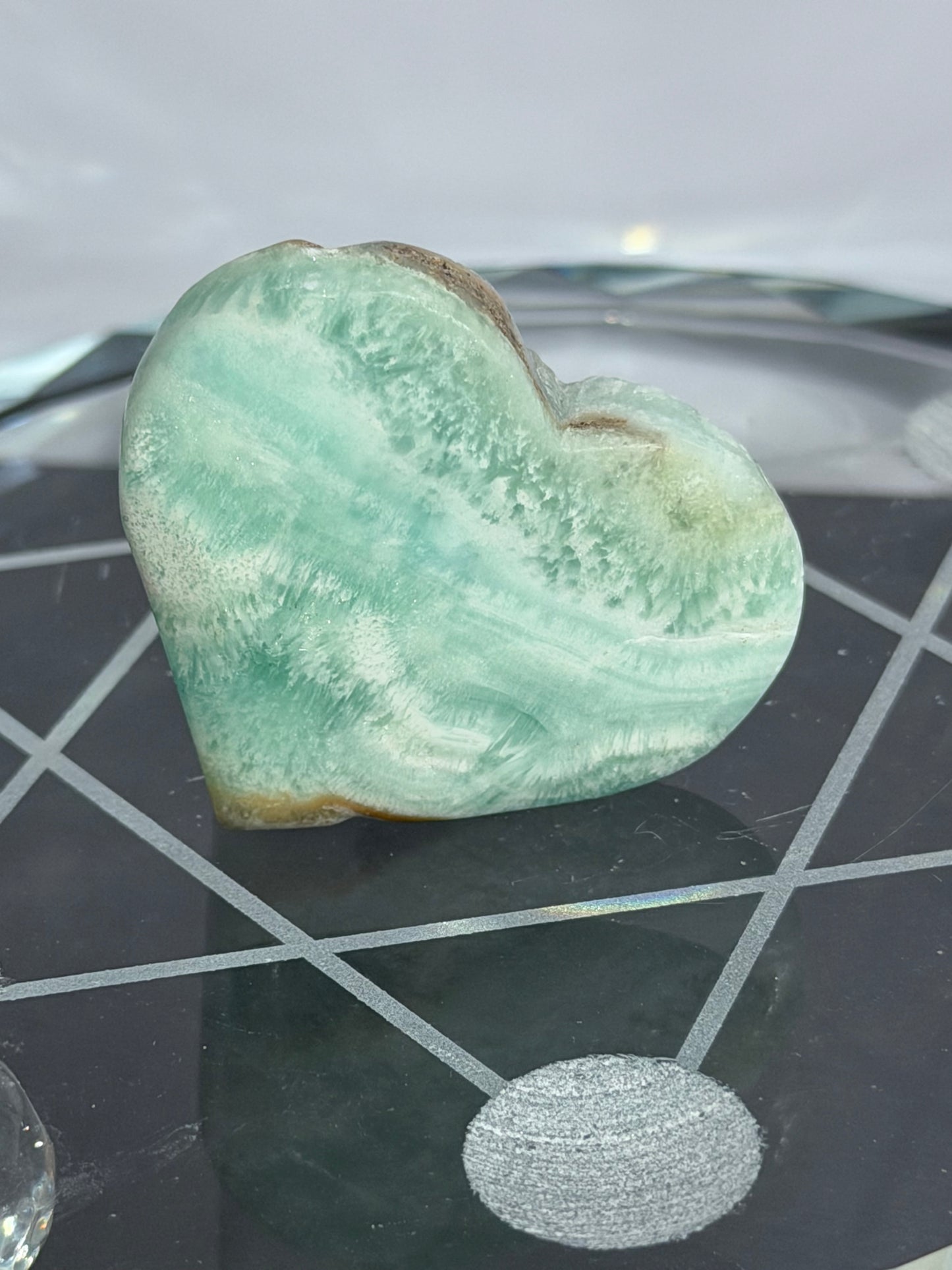 Blue Aragonite Heart – Small| Self Standing D - 4cm
