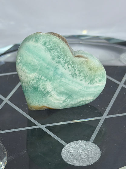 Blue Aragonite Heart – Small| Self Standing D - 4cm