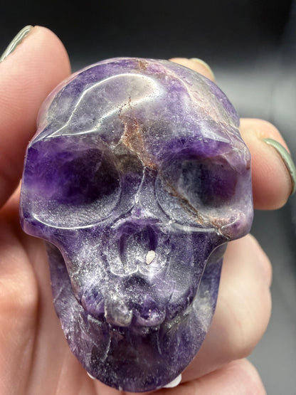 Dream Amethyst Skull Carving – 130g | 5.6 × 4.2cm