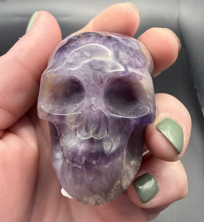 Dream Amethyst Skull Carving – 130g | 5.6 × 4.2cm