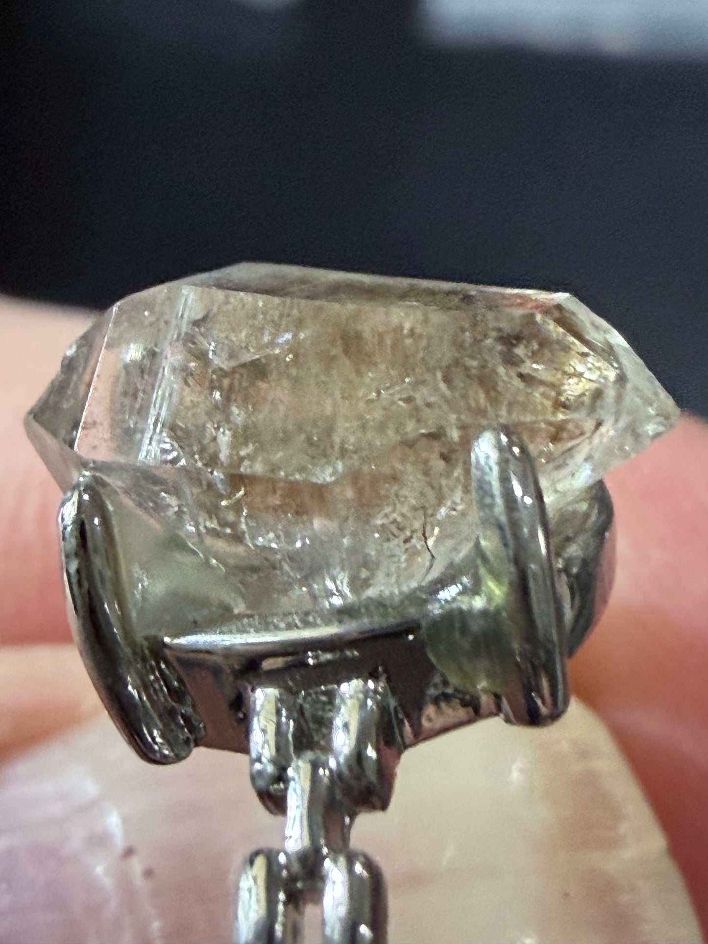 Natural Herkimer Diamond Quartz Ring | Double-Terminated Crystal E