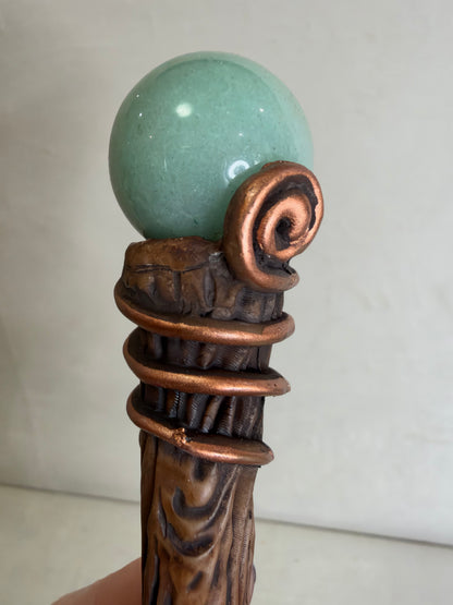 Green Aventurine Abundance Wand with Storage Pouch