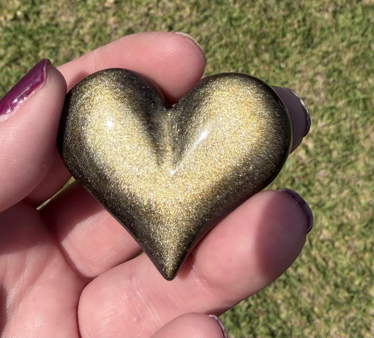 Golden Sheen Obsidian Heart