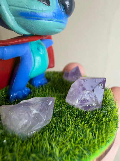 Superhero Stitch Amethyst Mini Crystal Garden – 4cm