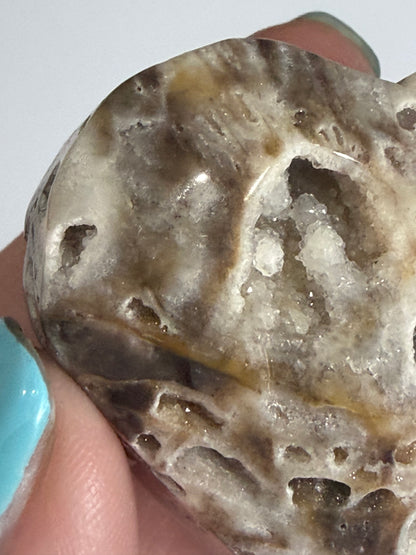 Sphalerite Free-Standing Heart with Druzy F - 4.6cm