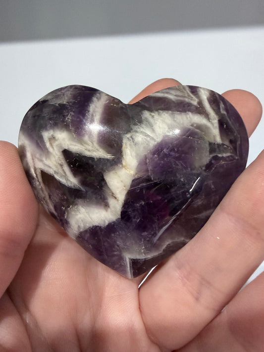 Chevron Amethyst Heart B