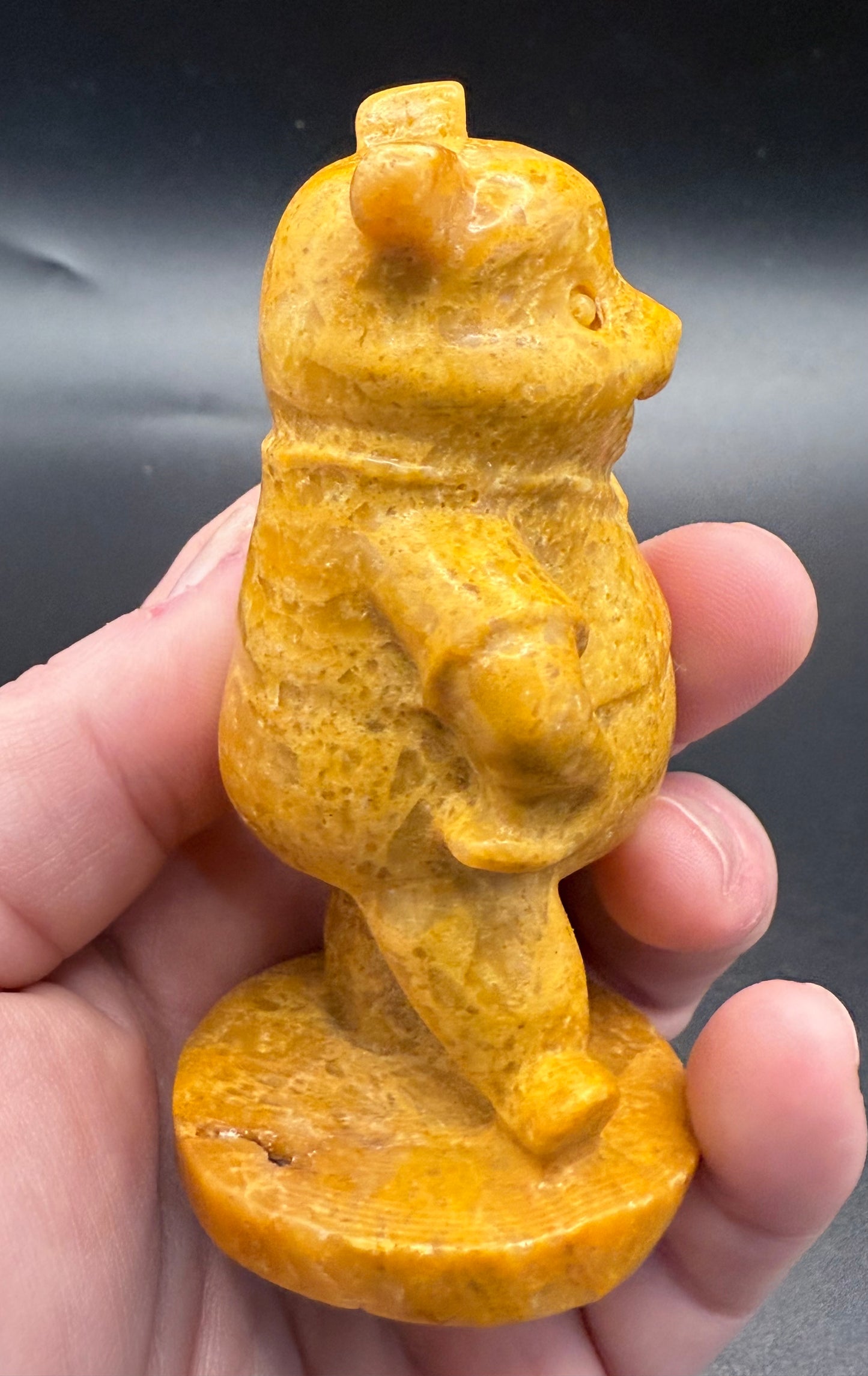 Yellow Jasper Winnie the Pooh Carving – 8.5cm