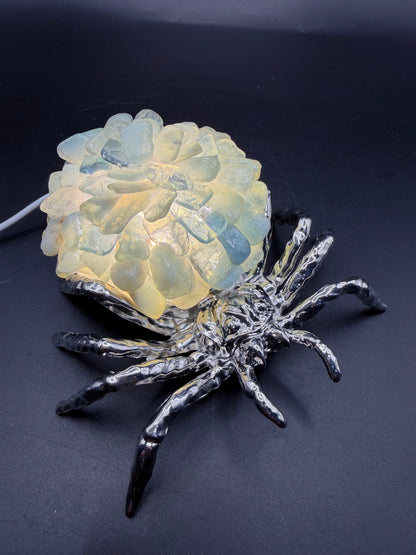Aquamarine Crystal Spider Lamp